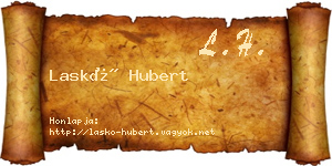 Laskó Hubert névjegykártya